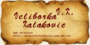Veliborka Kalaković vizit kartica